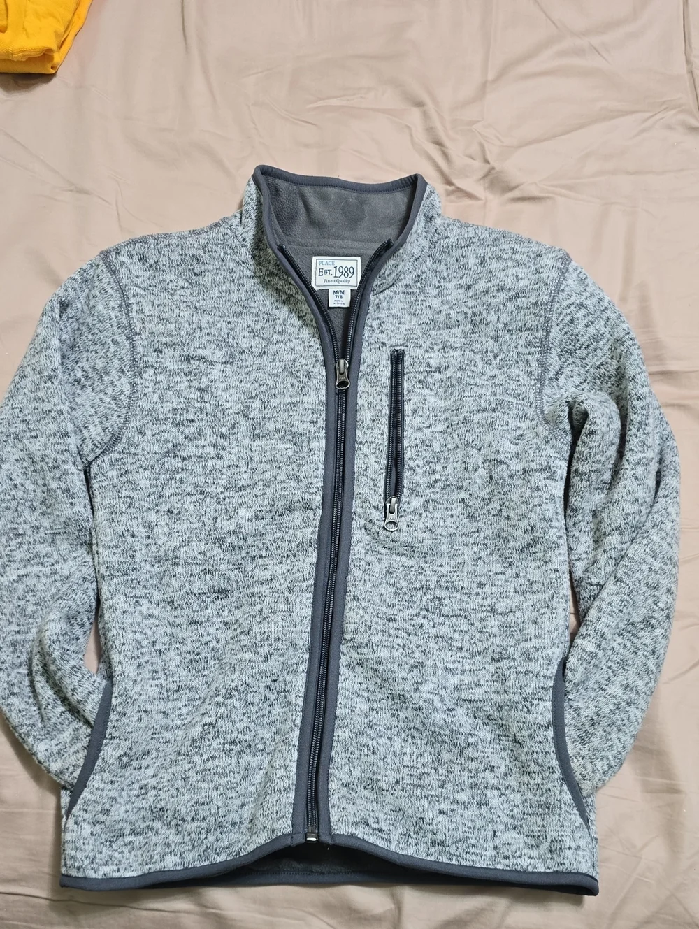 The Children's Place Gray Heather Full-Zip Sweater Jacket